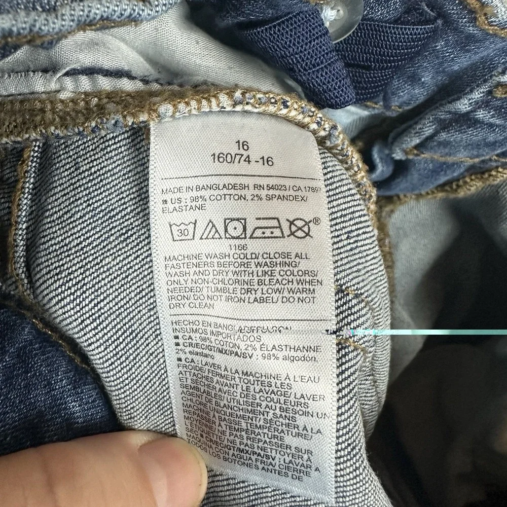 Old Navy Jeans Boys 16 Denim Blue Dark Wash Original Tapper